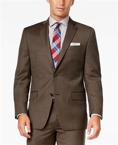 michael kors men's classic fit brown birdseye vested suit|Michael Kors Men's Big & Tall Classic.